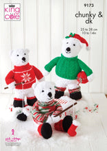 Load image into Gallery viewer, King Cole Knitting pattern 9173 Polar Bears in Chunky &amp; DK yarn
