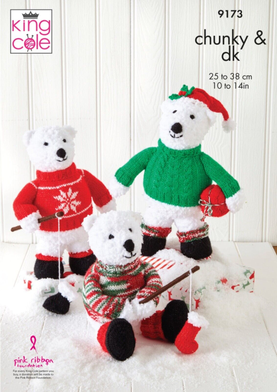 King Cole Knitting pattern 9173 Polar Bears in Chunky & DK yarn