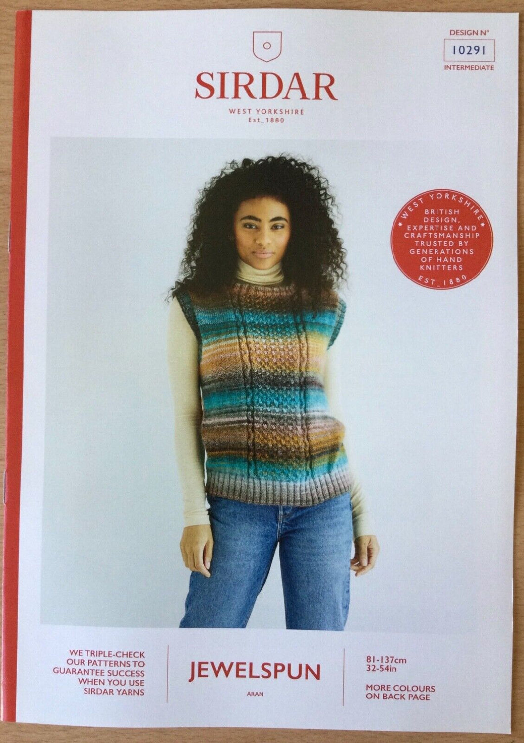 Sirdar Knitting Pattern 10291 Women's Round Neck Top in Jewelspun Aran