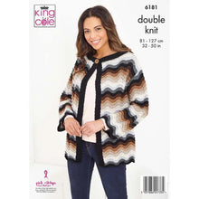 Load image into Gallery viewer, King Cole DK Knitting Pattern 6181 Sweater &amp; Cardigan 32-50 ins
