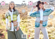King Cole Chunky Knitting pattern 5907 Cardigan  & Waistcoat 32-50 in