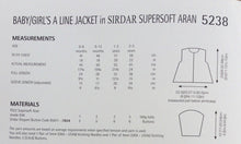 Load image into Gallery viewer, Sirdar Aran Knitting Pattern 5238 Baby’s A-Line Jacket 16-22 ins 
