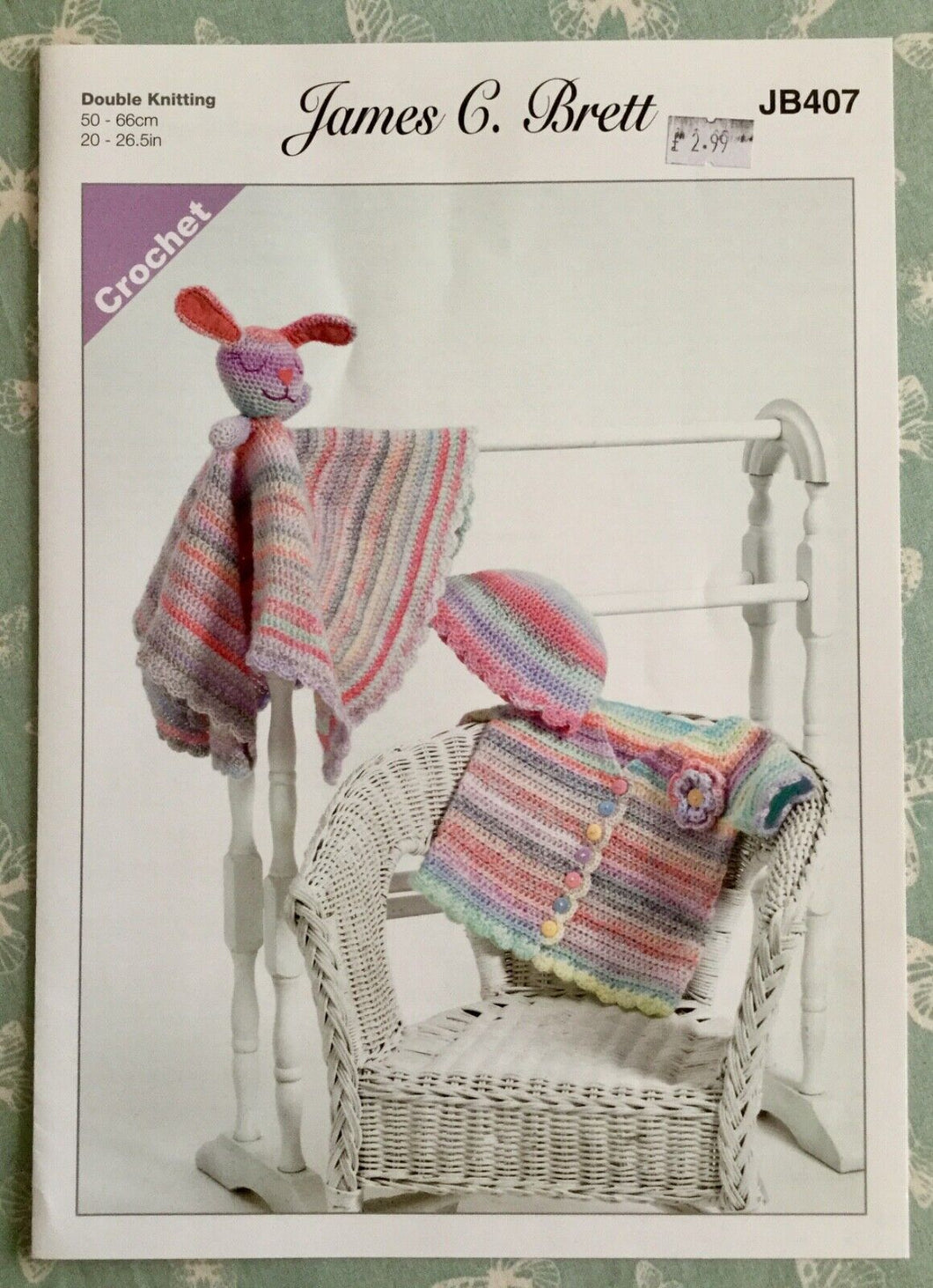 James Brett DK Crochet  pattern JB407 -  Snuggle Blanket Set 20-26.5 ins