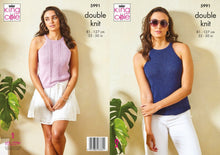 Load image into Gallery viewer, King Cole DK knitting pattern 5991 - Ladies Tops in Linen DK - 32-50 ins
