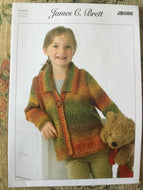 James C Brett Chunky knitting pattern JB086 Girls Jacket 20-30 ins