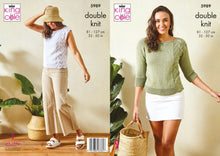 Load image into Gallery viewer, King Cole DK knitting pattern 5989 - Ladies Tops in Linen DK - 32-50 ins
