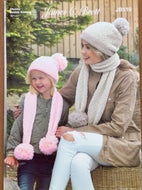 James C Brett Chunky/DK knitting pattern JB519 Hats & Scarves 
