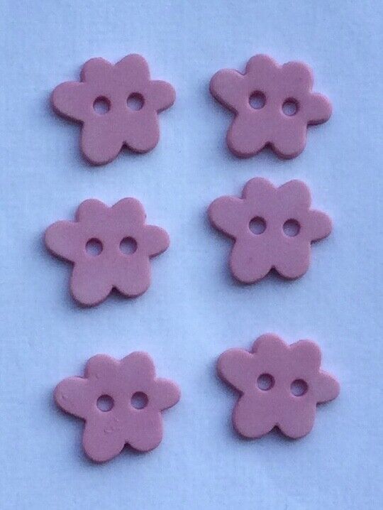 Cloud shaped Buttons, Pack of 6, 15mm, Many Colours