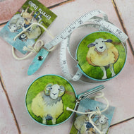 Tape Measure Felted Sheep by Emma Ball Inches & Centimetres Retractable