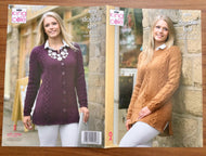 King Cole DK knitting pattern 4076 - Ladies Sweater & Cardigan  - 28-46 ins #1