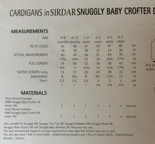 Load image into Gallery viewer, Sirdar Snuggly Baby Crofter DK knitting pattern 4637 - Cardigans - 16-26 ins
