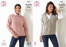 Load image into Gallery viewer, King Cole DK Knitting pattern 6035 Slipover &amp; Sweater  32-50 ins
