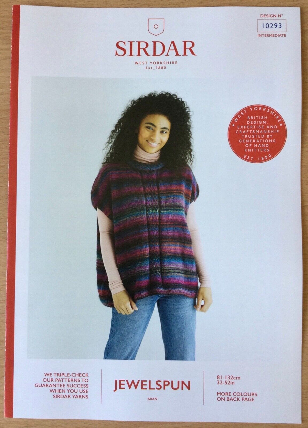 Sirdar Knitting Pattern 10293 Women's Round Neck Top in Jewelspun Aran