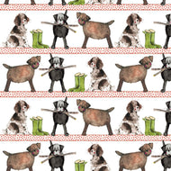 Gift wrap wrapping paper with 2 gift tags Two sheets Happy Birthday dog themed
