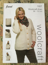 Load image into Gallery viewer, Jarol Woolcraft Aran knitting pattern 1007 Ladies’ Jacket 34-44 ins
