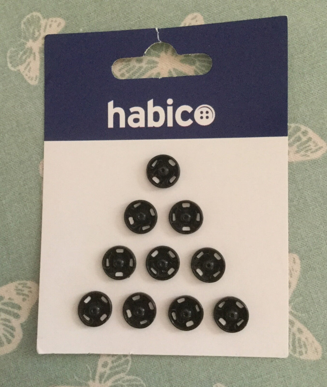 Black Poppers Snap Fasteners  Press Studs - 7.5x 7mm - Habico HO/52