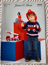 Load image into Gallery viewer, James C Brett DK knitting pattern JB896 Childs Sweater in Happiness DK 18-26 ins
