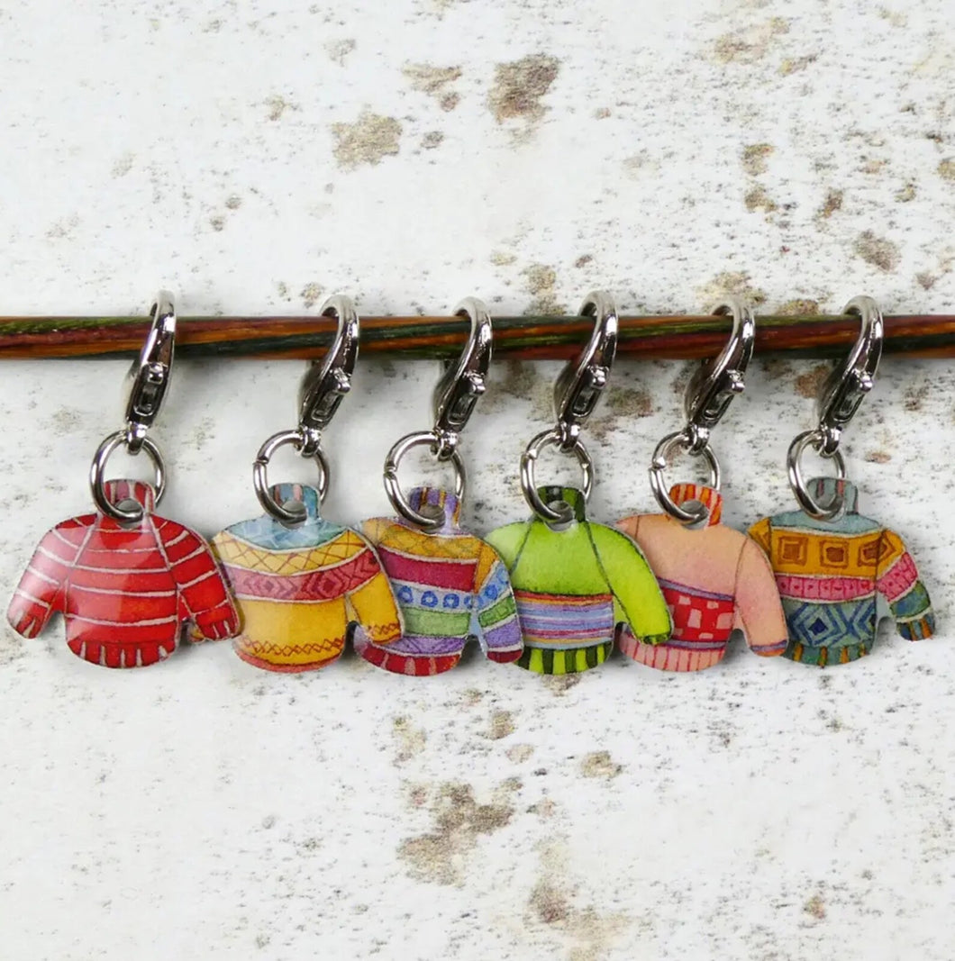 Emma Ball - Crochet Stitch Markers (Set of 6) - Woolly Jumpers (CR26)