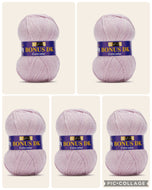 Sirdar Hayfield Bonus DK Kntting/Crochet Wool/Yarn Pack 5 x 100g Mauve Marl
