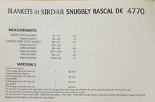 Load image into Gallery viewer, Sirdar DK knitting pattern 4770 - Baby Blankets in Snuggly Rascal DK

