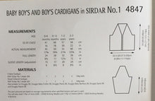 Load image into Gallery viewer,  Sirdar  DK knitting pattern 4847 -Boys  Cardigans - 16-22 ins
