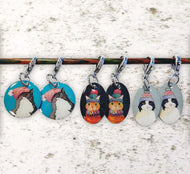 Emma Ball - Crochet Stitch Markers (Set of 6) - Cats in Hats (CR25)