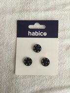 Habico Black Snap Fasteners Poppers Press Studs - 3 x 13mm - HO/57