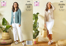 Load image into Gallery viewer, King Cole DK knitting pattern 5992 - Raglan Cardigans in Linen DK - 32-50 ins
