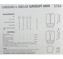 Load image into Gallery viewer, Sirdar Supersoft Aran Knitting Pattern 5164 - Cardigans 16-22 ins
