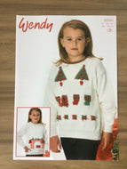 Wendy DK knitting pattern 5596 - Christmas Sweaters - 24-34 ins
