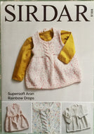 Sirdar  Aran knitting pattern 5186   Dresses  16-26 ins