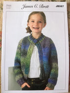 James C Brett Chunky knitting pattern JB087 Girls Jacket 20-30 ins