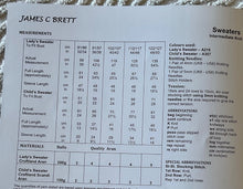 Load image into Gallery viewer, James C Brett Aran knitting pattern JB919 Child’s &amp; Ladies Sweaters 20-50 ins
