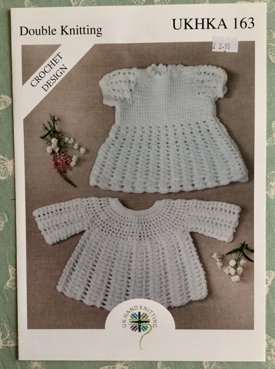Crochet pattern UKHKA 163 Dress & Angel Top 19-21 ins