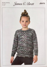 Load image into Gallery viewer, James C Brett Stonewash double knitting pattern JB476 Childs Sweater 20-28ins #1
