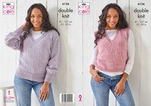 Load image into Gallery viewer, King Cole DK Knitting pattern 6156 Ladies Sweater &amp; Tank Top 32-50ins
