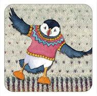 Emma Ball Drink Coaster Tea Coffee Cup Mat - Flying Woolly Puffin