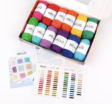 Load image into Gallery viewer, HELLO Colour Pack 12x25G balls of HELLO Cotton yarn gifts for knitters crocheter
