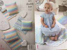 Load image into Gallery viewer, King Cole Melody DK Double Knitting pattern 4676 Blankets - Easy Knit
