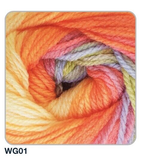 Wendy GIGGLES DK Acrylic Multicolour Multi-tonal Baby Knitting Yarn 100g