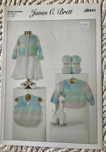 Load image into Gallery viewer, James C Brett DK Knitting pattern JB441 Baby Sweater, Slipover, Cardigan 14-22in
