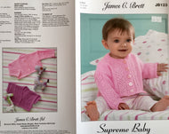 James C Brett 4 ply knitting pattern JB123 Babies Cardigans 12-20 ins