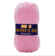 Sirdar Hayfield Bonus DK Kntting/Crochet Wool/Yarn 100g Acrylic Iced Pink