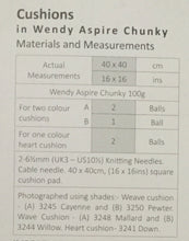 Load image into Gallery viewer, Chunky knitting pattern - Wendy 5826 - Cushions
