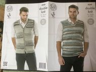 King Cole DK knitting pattern 4260  - Men’s Waistcoat & Slipover 38-48 ins.