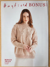 Load image into Gallery viewer, Hayfield Aran Knitting Pattern 10610 Sweater in Bonus Aran 32-54in
