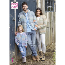 Load image into Gallery viewer, King Cole Aran Knitting pattern 6221 Cardigans in Crescendo Aran 24-42 ins
