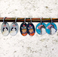 Emma Ball - Stitch Markers (Set of 6) - Cats in Hats (KN31)