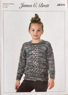 James C Brett Stonewash double knitting pattern JB476 Childs Sweater 20-28ins #1
