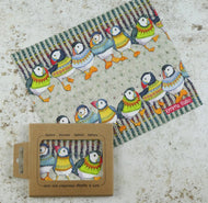 Microfibre Lens Cloth for Glasses, Camera Lens - Woolly Puffins by Emma Ball